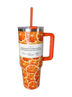 Stainless Steel Insulated Tumbler Oranges 40 oz NEW